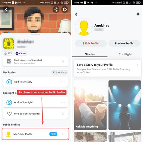 How to add a link to your Snapchat public profile.